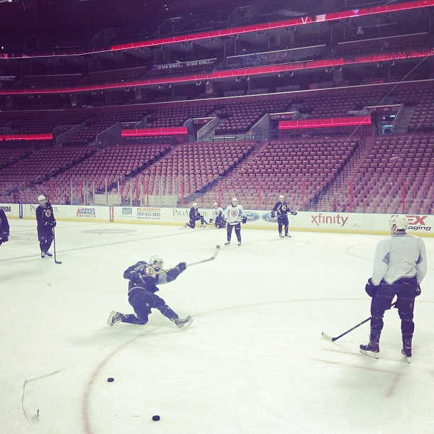 Big shot from #Bruins open skate