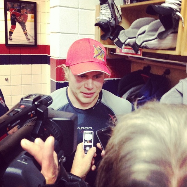 Sean Bergenheim post-game 11/25/13 ... 2 goals tonight! #NHL #FlaPanthers